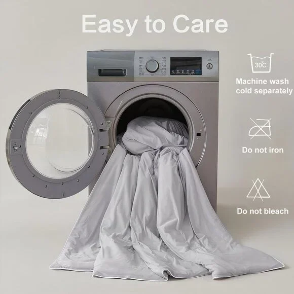 Lightweight King Comforter in Gray – Machine Washable, Hypoallergenic Design